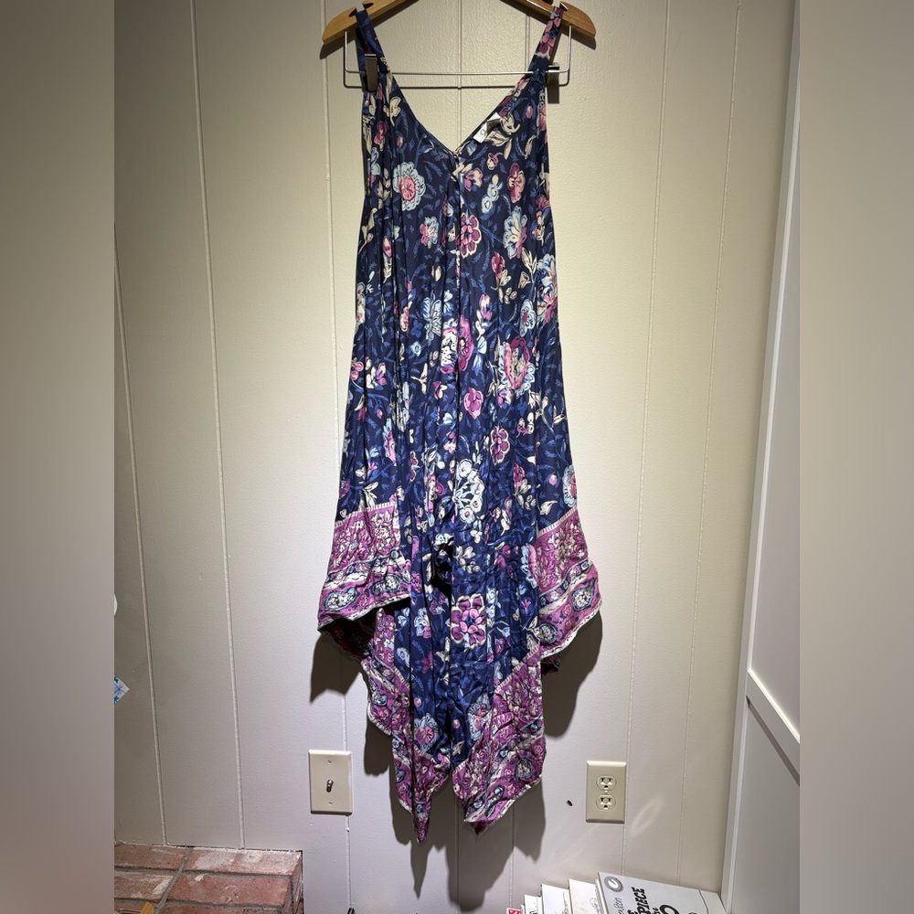 Japna blue pink print romper viscose small